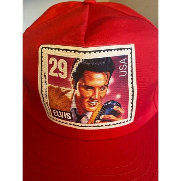 Red Elvis 29 Cent Stamp Trucker Hat Cap Adjustable - Picture 3 of 6